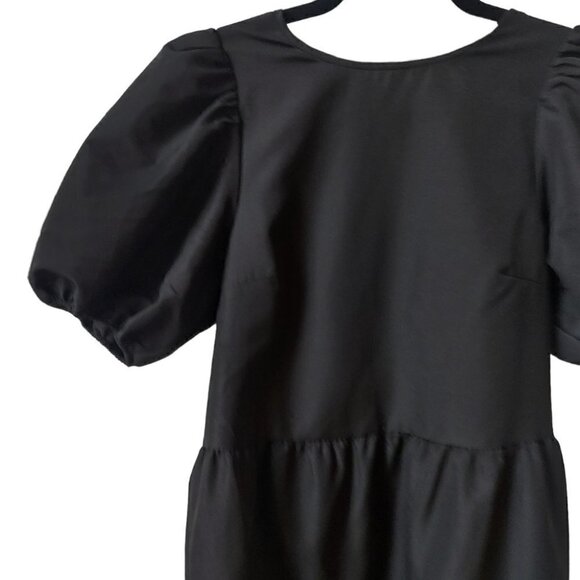 nwt H&M Black Puffsleeve Mini Dress Size XS - Picture 5 of 8